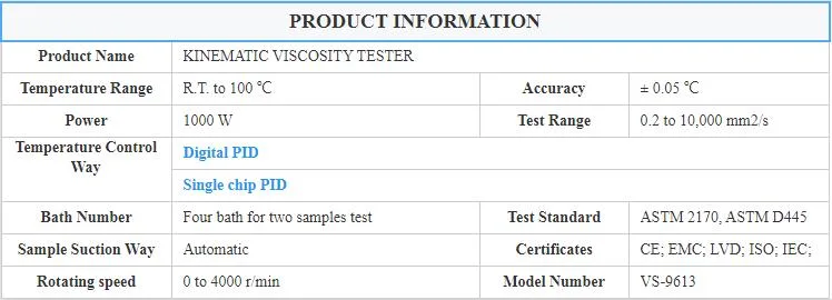 ASTM D445 Automatical Oil Kinematic Viscosity Liquid Rotational Density Meter