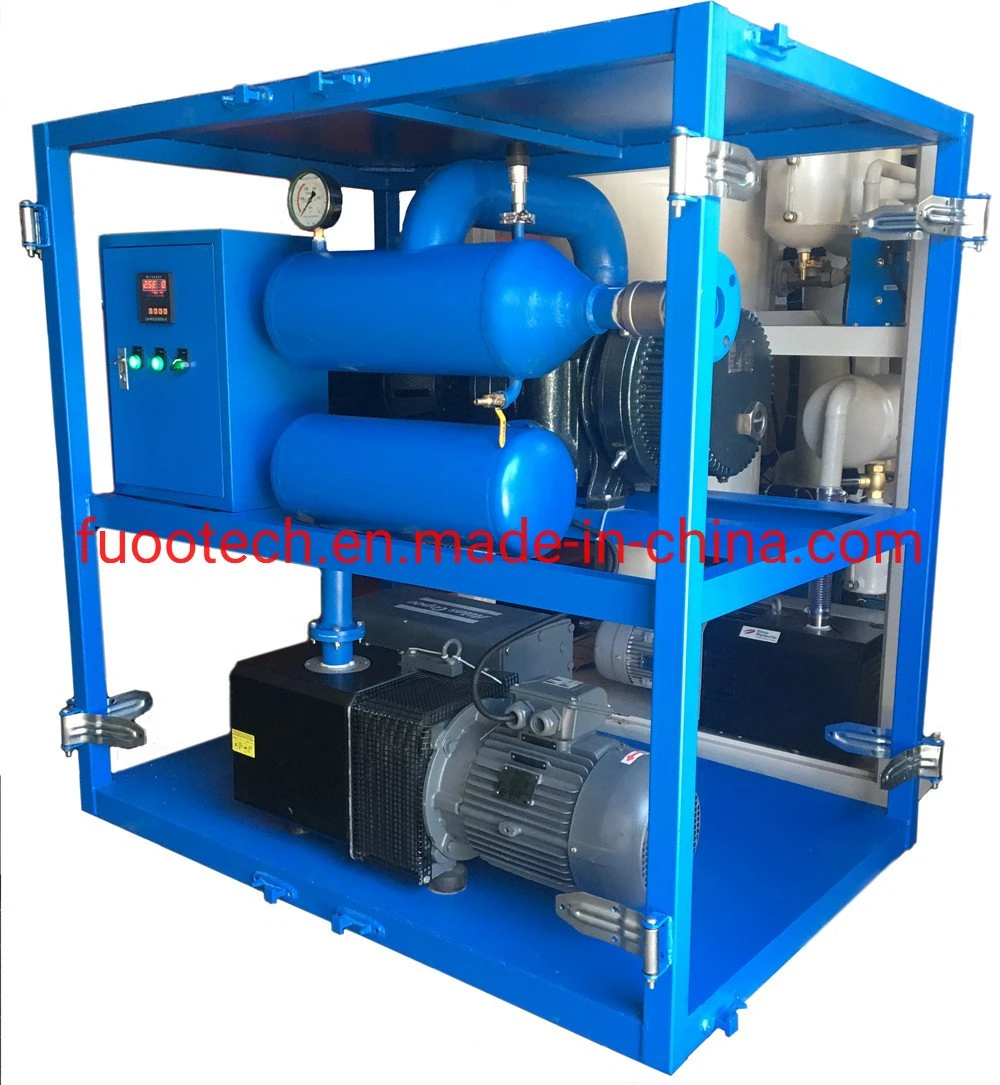 Two Stages Transformer Evacuation System with Rotary Vane Vacuum Pump and Booster Roots Pump