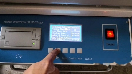 Tester BDV per tensione di rottura dell'olio isolante del trasformatore, rigidità dielettrica